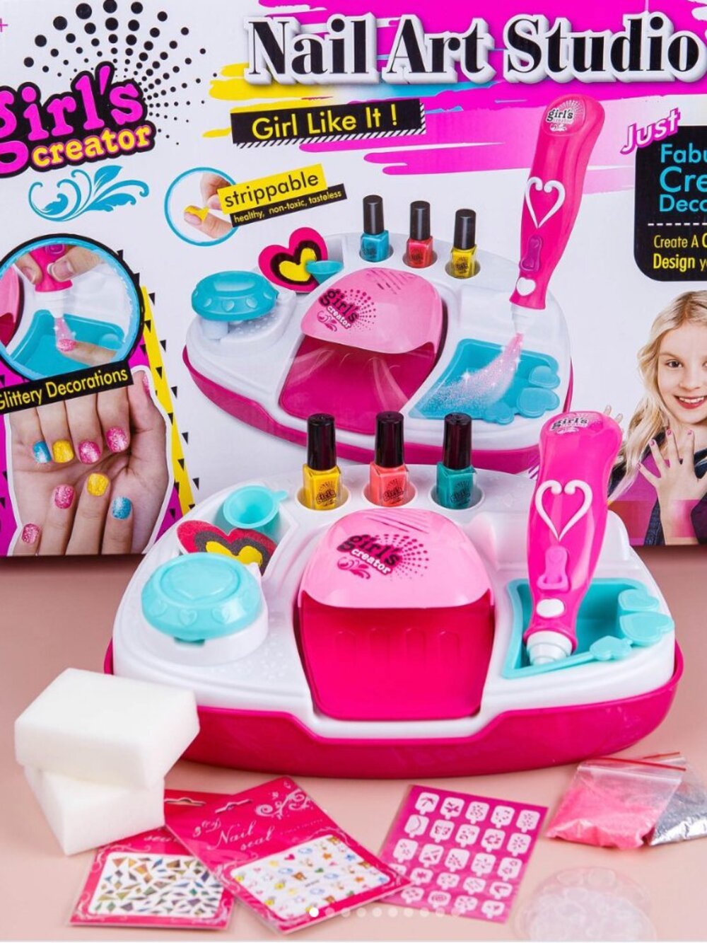 Pretend Play Nail Art Kit for Kids, DIY Manicure Beauty Salon Toy - Picture 9 of 10